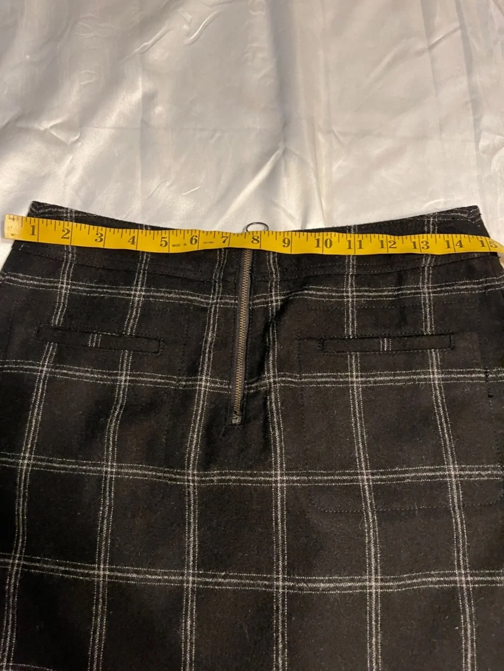 Madewell Black Windowpane Mini Skirt with Ring Detail - Picture 5 of 6